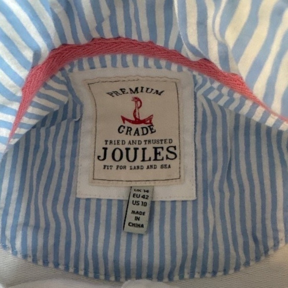 Joules Saunton Striped Funnel Neck Sweatshirt Womens 10 Pink Blue Yellow White - Picture 5 of 7